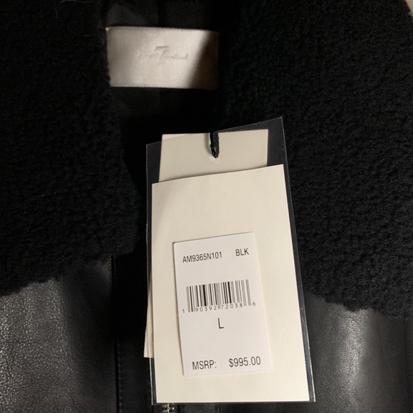 7 for all mankind Pebbled Leather Biker Jacket - Picture 7 of 10